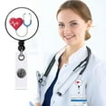 thumbnail image 2 of Nurse Badge Buckle Love Stethoscope Easy-To-Pull Buckle Retractable Badge Easy-To-Pull Certificate Buckle, 2 of 9