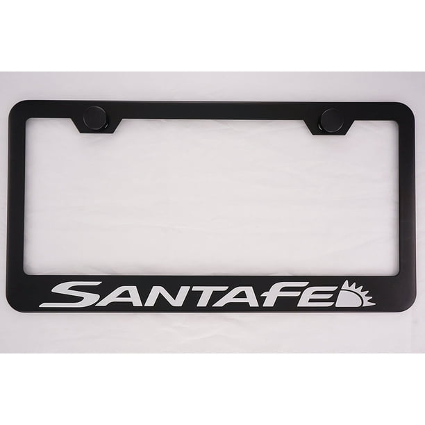 Hyundai Santa Fe Black License Plate Frame with Caps, By PRC Walmart