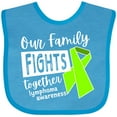 thumbnail image 3 of Inktastic Our Family Fights Together Lymphoma Awareness Lime Ribbon Boys or Girls Baby Bib, 3 of 4