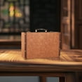 thumbnail image 4 of Caja de madera retro europea para guardar maquillaje de escritorio, elegante tesoro de madera. Caqui, 4 of 5