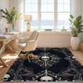 thumbnail image 3 of Design&I 5'x7' Washable Area Rug Halloween Plum Ivory Symmetrical Skull Decorative Large Cover for Dining Room, Under Table, Home Office, Snag-Free, Skid-Resistant, 3 of 7