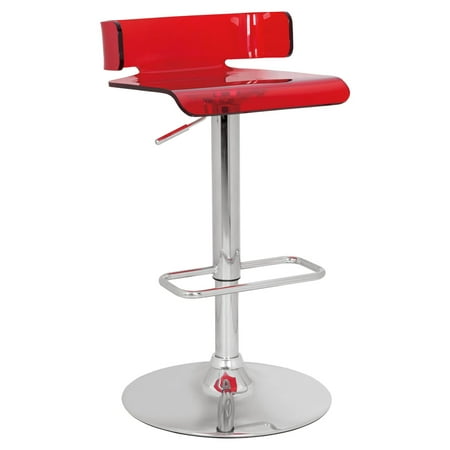 ACME Rania Adjustable Stool with Swivel, Clear & Chrome