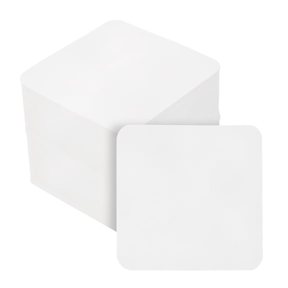 Uxcell 100 Sheets Blank Index Cards, 2"x2" Double Sided Thick Cardstock 350gsm Rounded Corner Study Flash Cards for Learning Playing Note Gift Tags DIY Paper Crafts, White