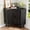 1-black, variant on Modern Fluted Corner Cabinet with Sliding Doors, Small Wood Corner Storage for Small Space, Black