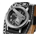 thumbnail image 2 of Watch with Gun Design Antique Silver Color Wide Band Police Pistol Glow in Dark Hands Watch-355-B, 2 of 5