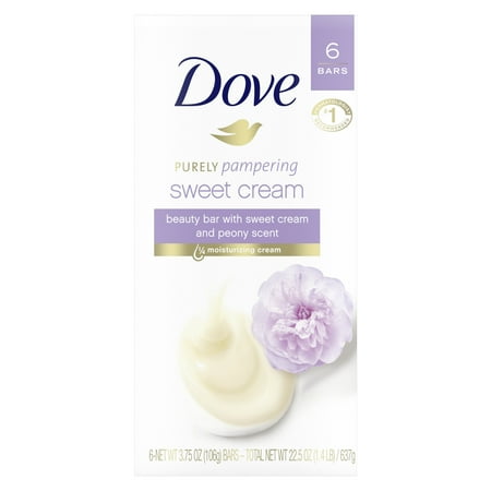 (2 pack) (2 pack) Dove Purely Pampering Sweet Cream & Peony, 3.75 oz, 6 Bar