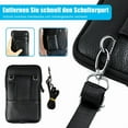 thumbnail image 2 of Men Leather Cell Phone Loop Belt Bag Waist Holster Pack Shoulder Pouch Crossbody, 2 of 6