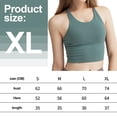 thumbnail image 2 of Ropa interior deportiva para mujer con almohadilla extraíble, sexy, con cordones en la espalda cruzada, chaleco de entrenamiento para yoga, color verde neblina, 2 of 6