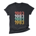 thumbnail image 5 of Chemises à Manches Courtes pour Femmes Mode Décontractée 1982 Imprimé Col Rond Ample T-Shirt à Manches Courtes Chandail Hauts Hauts à Manches Courtes pour Femmes Hauts à Manches Courtes pour Femmes, 5 of 5