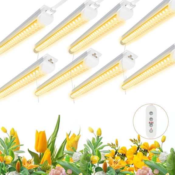 4FT LED Grow Light, Full Spectrum Plant Growing Lamp, 3000K Warm White, 8 Pack