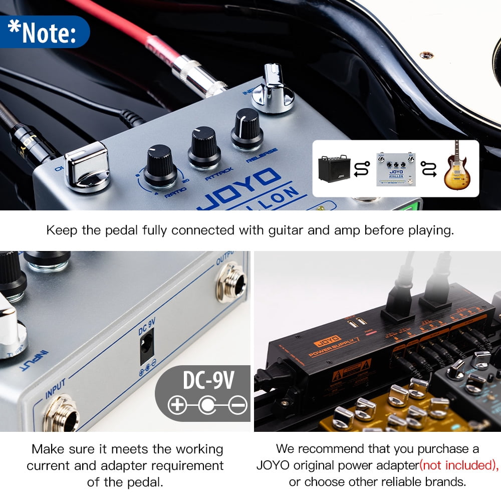 JOYO R-19 Compressor Guitar Pedal Dynamic Feedback True Bypass Electric Guitar Bass