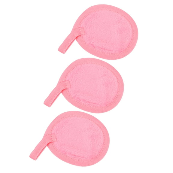 Vocoste Soft Flannel Pads Reusable Makeup Remover Pads Facial Cleansing Pad for Most Skin Dark Pink 3 Pcs