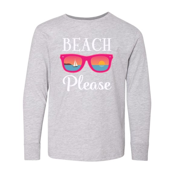 Inktastic Beach Please Sunglasses Gift Long Sleeve Youth T-Shirt