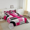 thumbnail image 3 of Erosebridal Pink Abstract Bedding King Comforter Set, Chic Circle Down Comforter, Futuristic Minimalism Decor, Reversible, 3 of 8