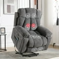 thumbnail image 6 of Prelife Ultra-Comfort Power Lift Recliner: Luxurious Elderly Big Man Chair with Heat & Massage, Sturdy Fabric, Side Pockets, and Hidden Cup Holders,Drak Grey, 6 of 6