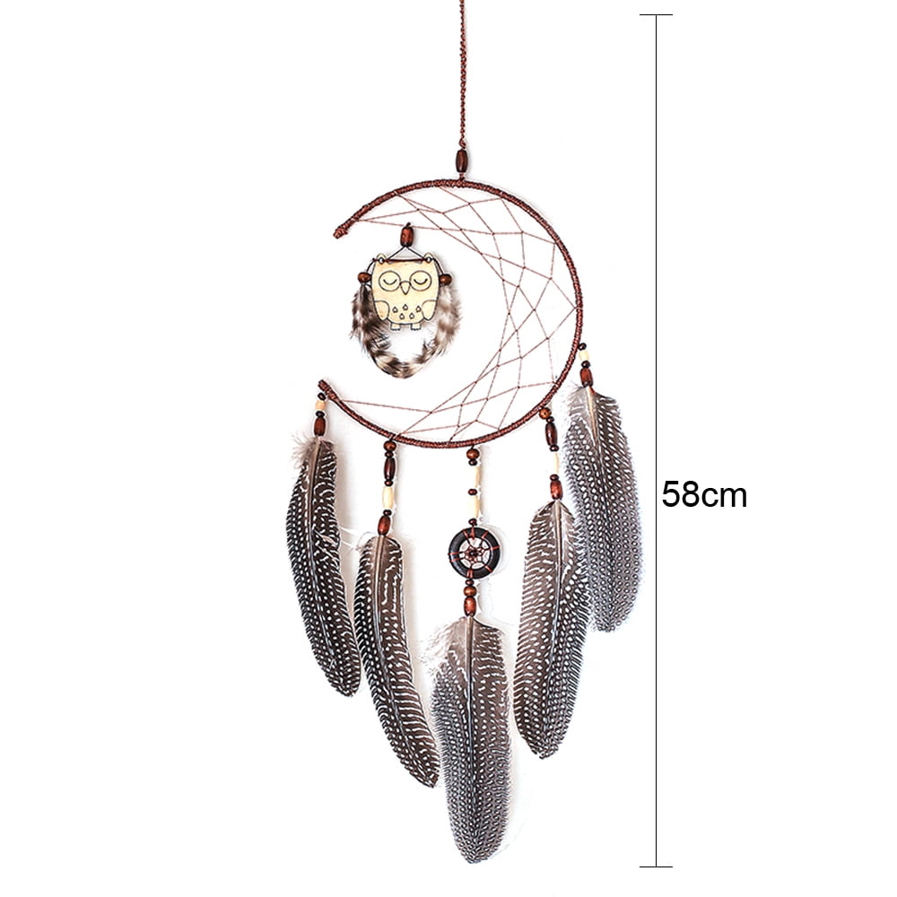Handmade Dream Catcher With Feathers Wall Hanging Decoration Ornament Owl MA