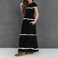 thumbnail image 6 of Girls Dress Sleeve Striped Pleated Casual Swing Dresses with Pockets for Kids 6-12 Years, 6 of 7