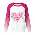 thumbnail image 4 of mihongmao Valentine Plus Size Tops for Women Valentine's Day Printed Casual Printed Long Sleeve Round Neck Pink 3X, 4 of 4