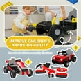 thumbnail image 6 of 2-In-1 12V Kids Ride On Building Block Cars, Electric Truck Car/Kart-Switch Freely, Ride on Toys with Remote Control, Toddler Car with Multifunctional Control Panel, Gift for Boys Girls 2-4, Red, 6 of 8