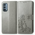 thumbnail image 2 of Dteck Case for OnePlus Nord N200 5G,Magnetic Four Leaf Clover Pattern Leather Card Holder Wallet Case Kickstand Shockproof Protective Phone Cover,Gray, 2 of 7