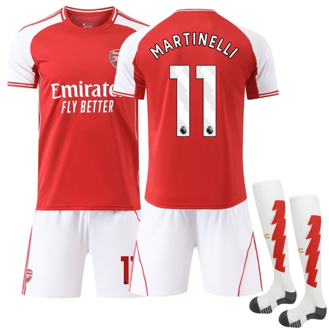 2025-26 Arsenal Home Football Jersey Kit, Martinelli No.11, Adult & Kids with Socks