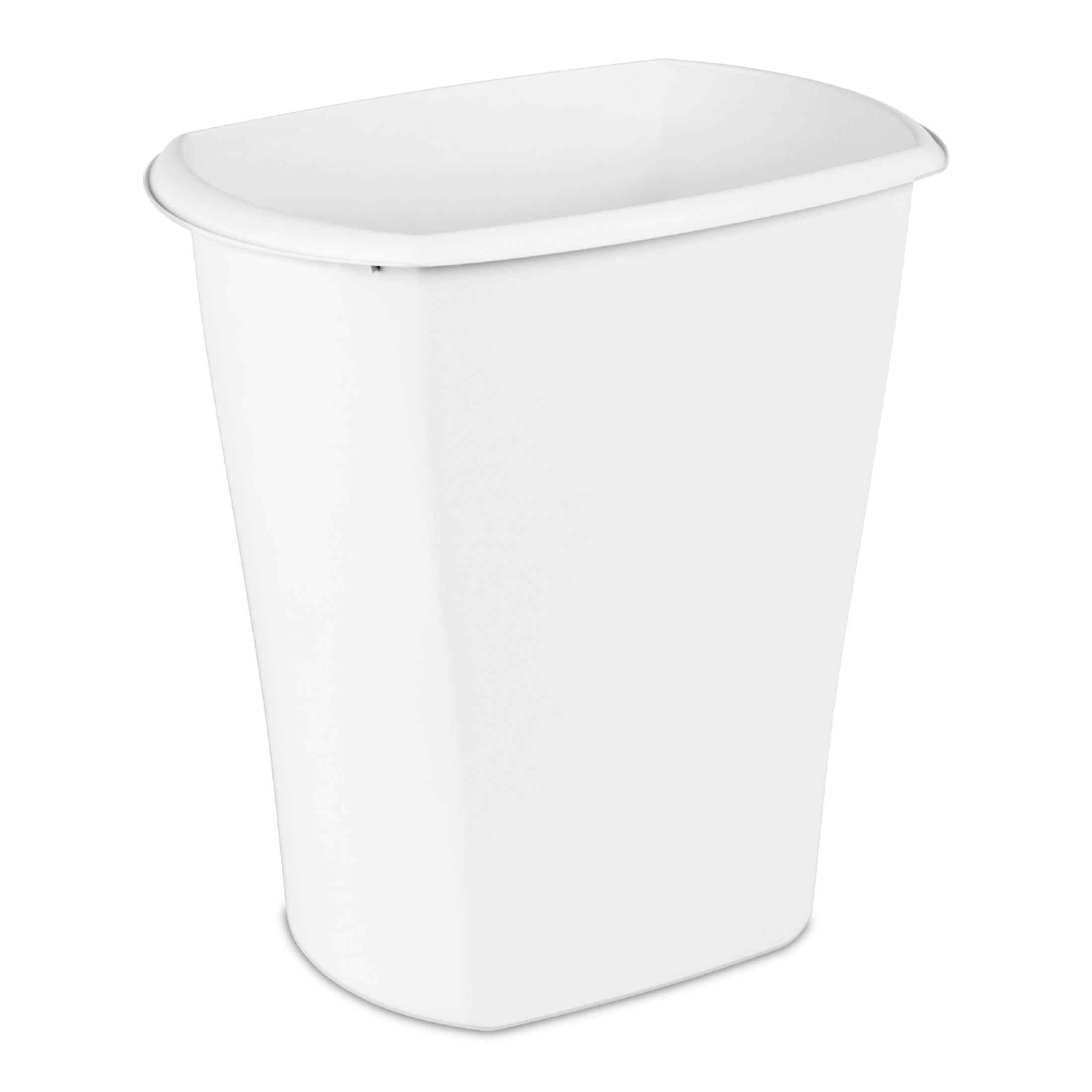 (2 pack) Sterilite Kitchen Trash Can, 10 Gallon Plastic Garbage Bin with No Lid, White