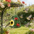 thumbnail image 6 of Diceymbol Beehive Hanging Bird Feeder Outdoor Wild Bird Feeder With Ladybug Sunflower Decor Rustproof Metal Chain Feeder For Garden Patio Yard And Backyard Bird Watching, 6 of 7