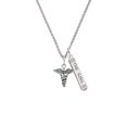 thumbnail image 2 of Delight Jewelry Silvertone Caduceus Silvertone Hope Anchors the Soul Bar Charm Necklace, 23", 2 of 4