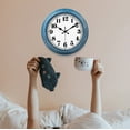 thumbnail image 5 of 12 Inch Retro Wall Clock Silent,Accurate Time,Big Numbers,Quartz,Analog,Blue, 5 of 7