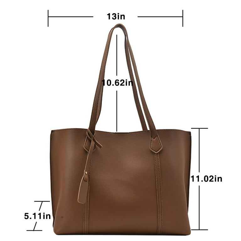 Women Large Tote Bag with Zipper, Retro Tassels Leather Shoulder Handbags  Fashion Ladies Big Capacity Purses Satchel for Daily Work Shopping(Brown) 