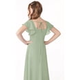 thumbnail image 2 of Drtj Girls Bridesmaid Dress for Wedding Chiffon Short Sleeve Flower Girl Dresses for Teen with Slit, 2 of 7