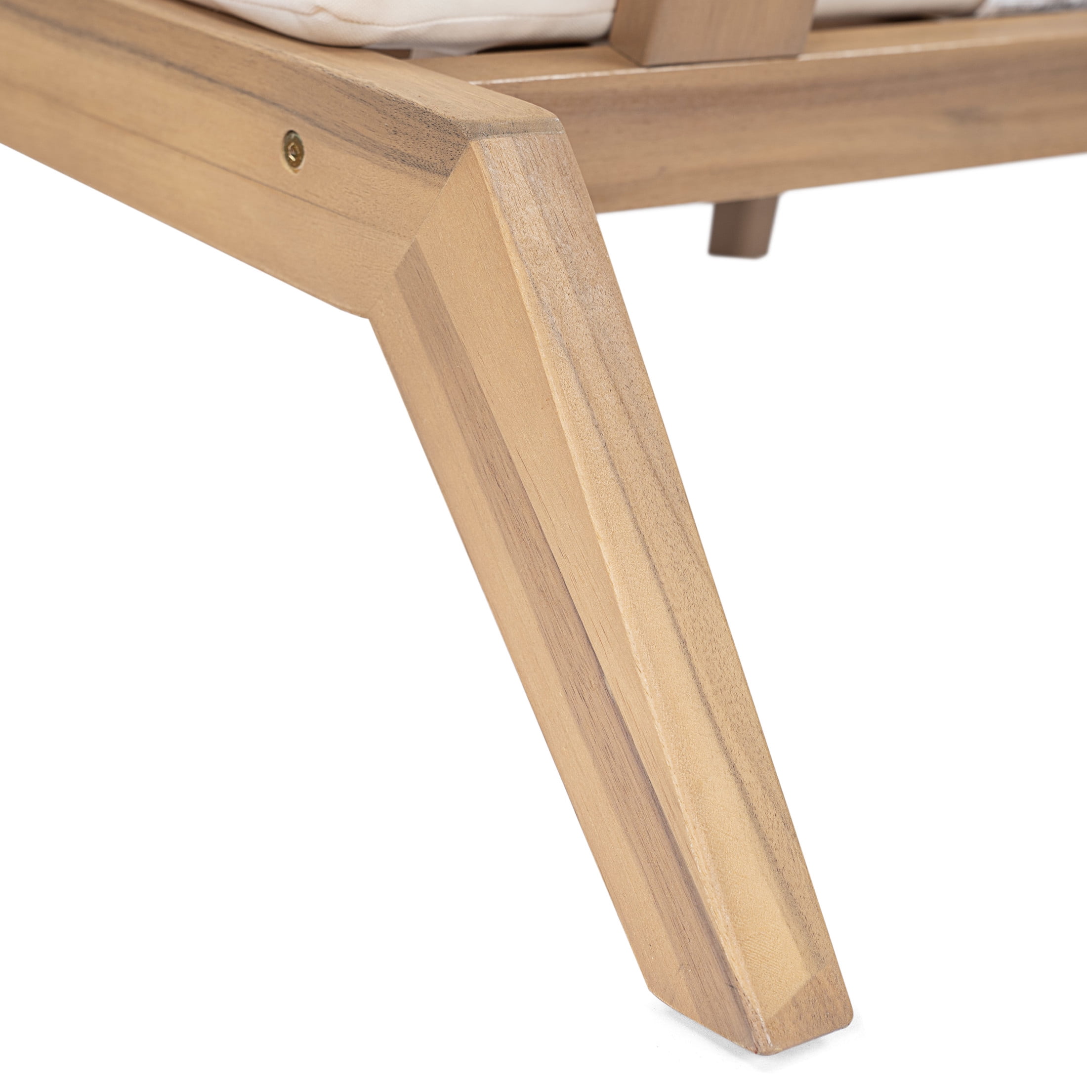Christopher Knight Home Outdoor Acacia Wood Club Chair Set of 2 with Cushions, Light Teak + Beige