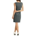 thumbnail image 3 of Vestido de mujer sin mangas de corte ajustado Inspire Chic, con escote barco, vestido para el trabajo, color gris, talla L, 3 of 6