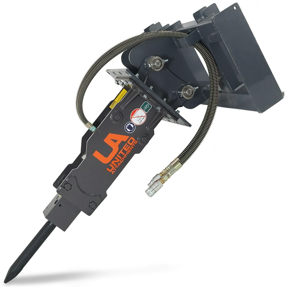 Hydraulic Concrete Breaker Hammer Skid Steer & Backhoe Excavator Combo