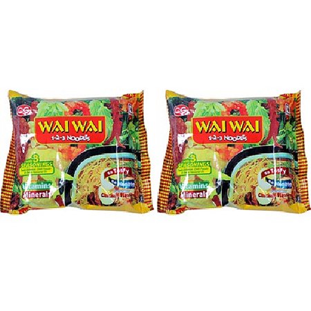 Pack Of 2 - Wai Wai Instant Noodles Chicken Flavored - 65 Gm (2 Oz)