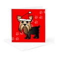 thumbnail image 5 of 3drose, Cute Yorkshire Terrier Yorkie Red with Santa Hat, 6 Greeting Cards with Envelopes, 5 of 7