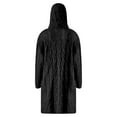 thumbnail image 5 of DuoJiaJ Hooded Long Cardigan Sweater Coat Stylish Knitted Pullover With Pattern For Autumn And Winter Fashion Women's Lightweight Sweater Black L, 5 of 5
