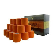 (24-Pack) 2” x 15 FT | Disposable Cohesive Bandage Tattoo Grip Tape Wrap Elastic Bandage Self Adhesive Elastic Non Woven Bandage Cohesive Wrap Self Adherent Wrap for Pets and for Sports (Orange)