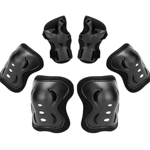 SET DE PROTECCIÓN INFANTIL PARA PATINAJE, SCOOTER Y BICICLETA – RODILLERAS, CODERAS Y MUÑEQUERAS CON CARCASA ANTIGOLPES Y MALLA TRANSPIRABLE – COMODIDAD Y SEGURIDAD PARA NIÑOS Y NIÑAS - COLOR NEGRO