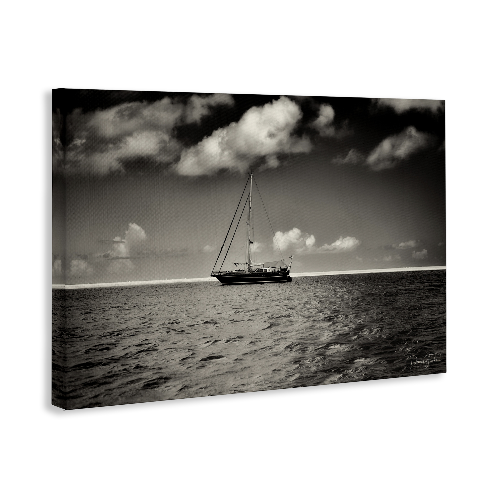 Stupell Industries Clouds Over Big Ship Landscape Photography Gallery Wrapped Canvas Art Print Wall Art, 45 x 30