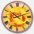 thumbnail image 1 of DesignArt Beautiful Rose in Yellow Watercolor Large Wall Clock, 1 of 2