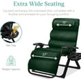 thumbnail image 5 of HYJY Oversized Zero Gravity Chair, Folding Outdoor Patio Recliner, XL Anti Gravity Lounger w/Removable Cushion, Cup Holder, Side Tray, 350lb Capacity - Forest Green, 5 of 8