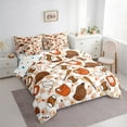 thumbnail image 3 of Manfei Cartoon Baseball Kids Twin Bedding Sets 7-Piece, Kawaii Stars Print Bedding Comforter Set, Buffalo Plaid Reversible Sheet Sets, Microfiber Bedroom Decor, 3 of 7