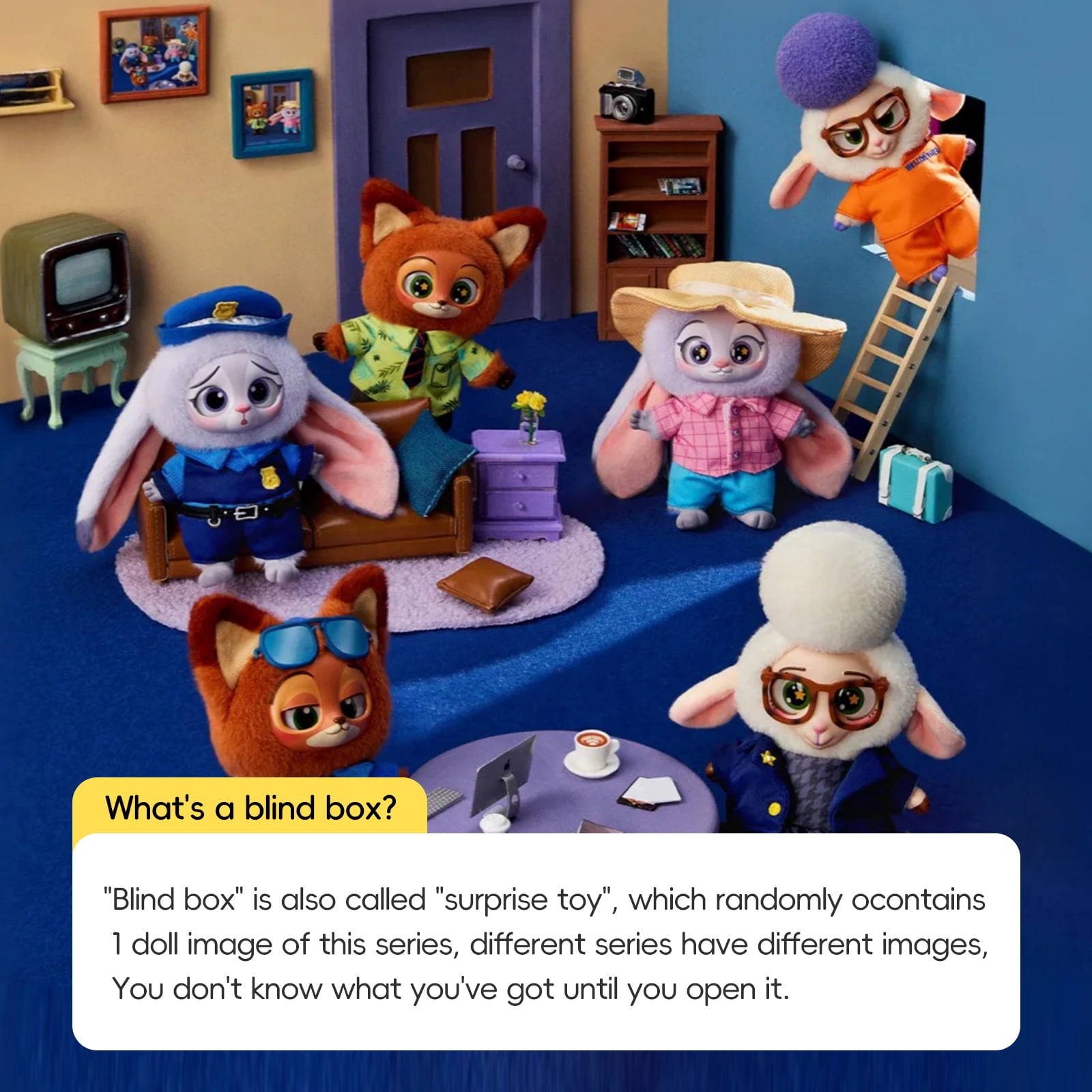 MINISO Disney Zootopia Soft Vinyl Plush Toy Blind Box Cute Mystery Animal Figurines Collectible Surprise Gift Single Box