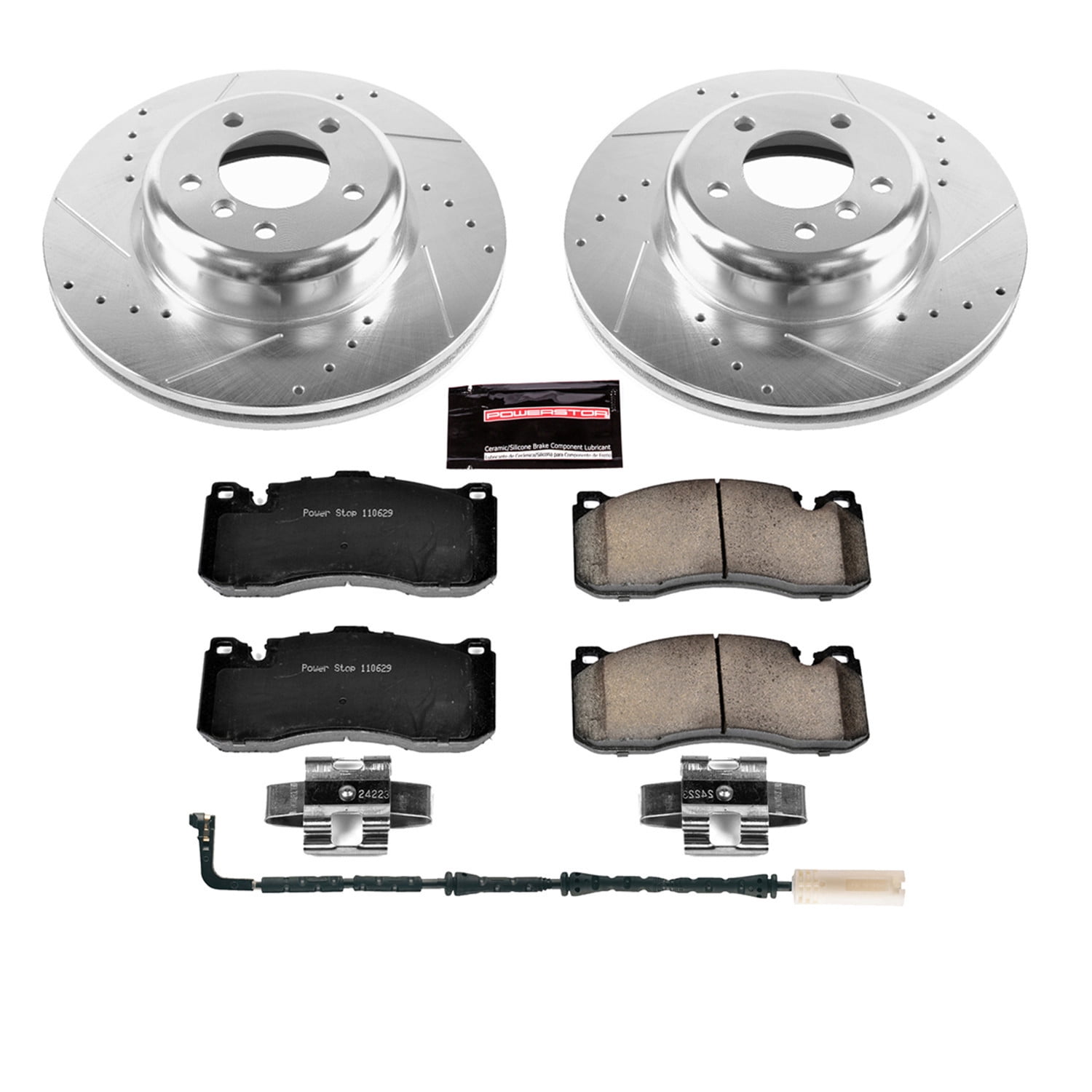 PowerStop Front Z23 Evolution Sport Carbon-Fiber Ceramic Brake Pad and Drilled & Slotted Rotor Kit Fits: BMW Select Models K5685