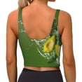 thumbnail image 3 of Haiem Friut Avocado Pattern Womens Sports Bra - U Neck Padded Low Impact Yoga Bra Workout Crop Top Gym Moisture-Wicking Workout Vest -, 3 of 9