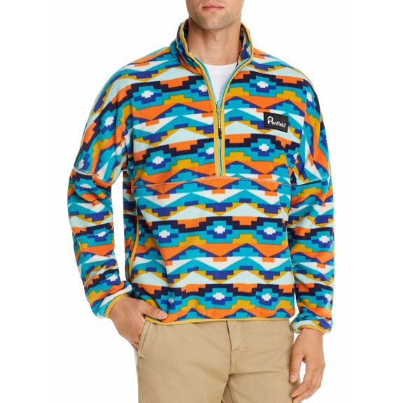 Penfield Men's Melwood Teal Print Regular Fit Half Zip Fleece Jacket