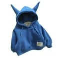 thumbnail image 2 of XXWXYD Toddler Winter Hooded Sweatshirt | Animal Ears 3D Pullover Top | Cozy Lined Warm Jacket | Baby Boy Girl 𝖢artoon Print Solid Color Snow Day Outfit, 2 of 6