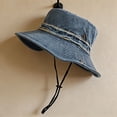 thumbnail image 3 of Denim Bucket Hats for Men Women Summer Lightweight Sun Hat Travel Beach Hat with Chin Strap, 3 of 6