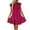 Hot Pink, variant on Uaswgudfs ​Women's Modern Short Sleeve V-Neck Midi Dress​ - Casual Summer Geometric Print A-Line Design, Breathable Flared Hem Fabric Hot Pink L